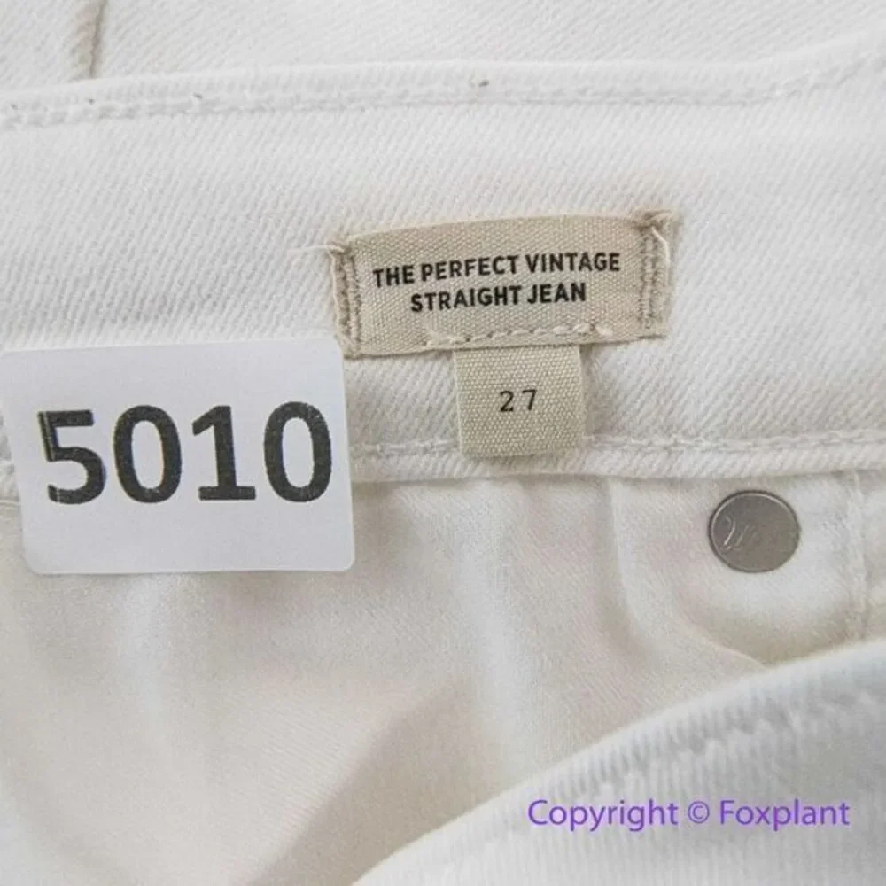 Madewell The Perfect Vintage Straight Jean in Tile White: Ripped-Knee, 27‎